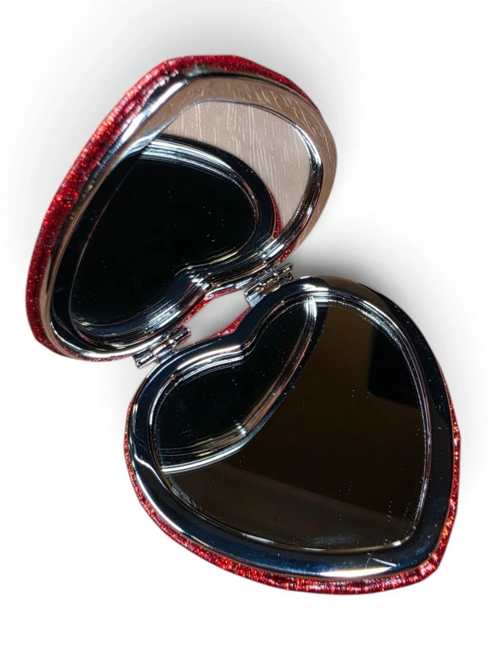 Coach Red Sparkling Glitter Heart Mirror (Retail $98)